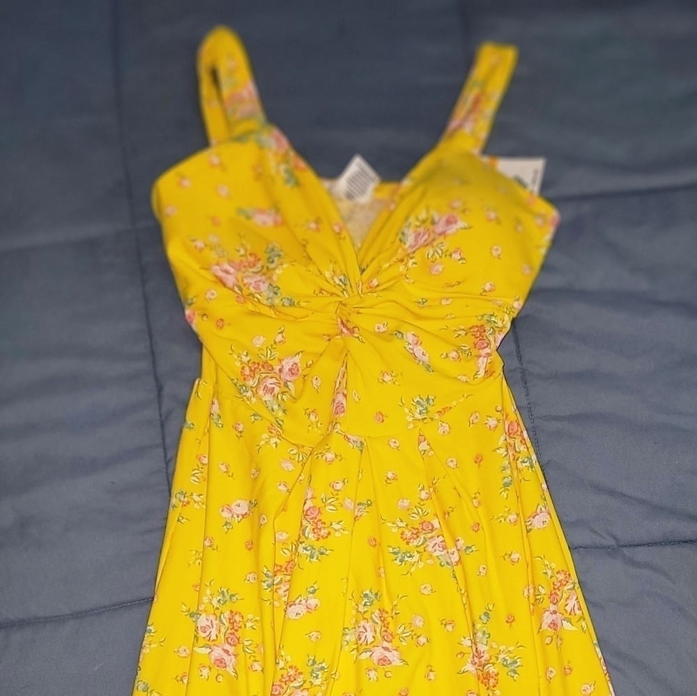 planet Gold Yellow Summer Dress NWT Size Small - Picture 1 of 5